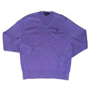 Perfect for spring! POLO Ralph Lauren Purple Pima Cotton V-Neck Sweater …
